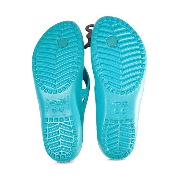 Crocs Kadee II Summer Thong Sandals Women's 6 Turquoise - Picture 2 of 6